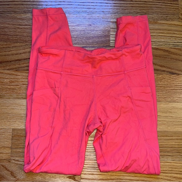 Athleta girl stash your treasures leggings fiery coral color size XL / 14 - Picture 1 of 9